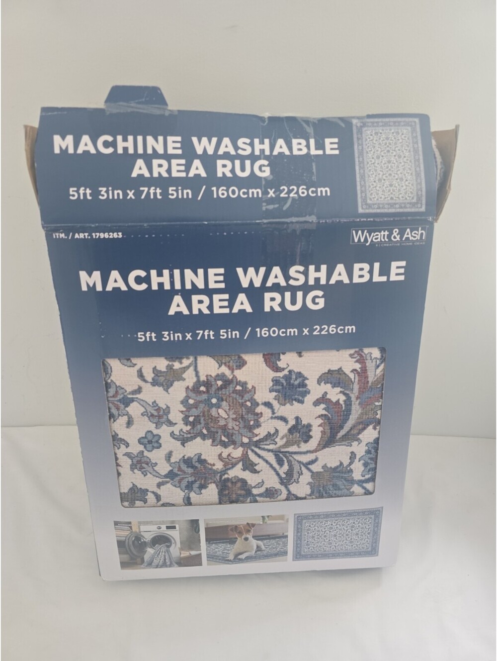 New Wyatt & Ash Machine WASHABLE Indoor Area Rug, Estella 5ft 3in x 7ft 5in